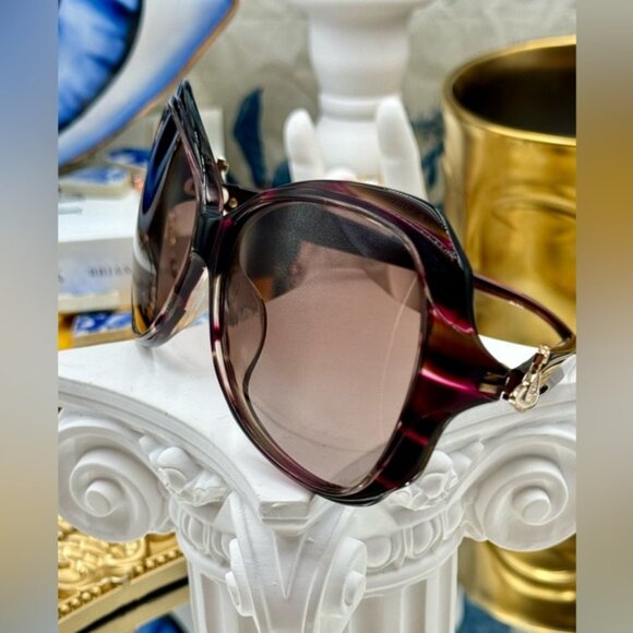 🆕VIVIENNE WESTWOOD🧿NWOT VW827 Striped Purple Acetate Butterfly Shaped Sunglass - Picture 11 of 16